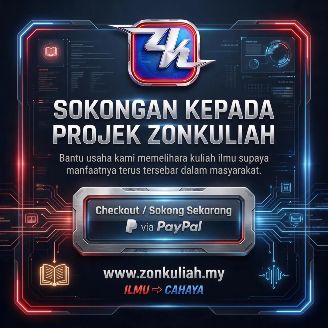 Sokongan kepada Projek ZonKuliah melalui PayPal